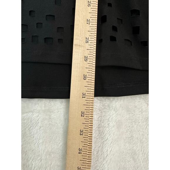 IC by Connie K Black 3/4 Eyelet Sleeve Tunic Top XL Mature - Picture 6 of 8